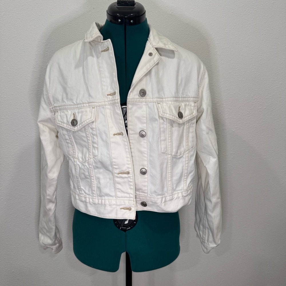 American Eagle Outfitters White Jean Jacket